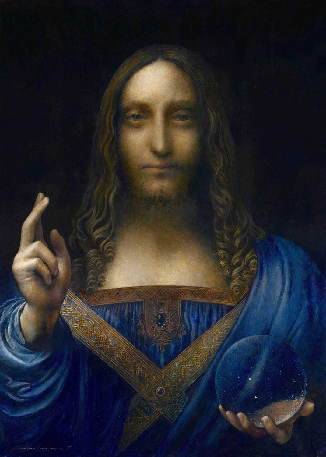 Salvator Mundi (Da Vinci) 19.6” x 37.8” Egg tempera on panel POR
